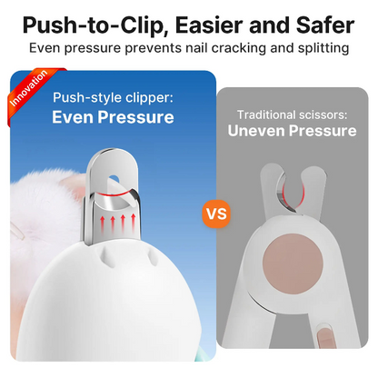 Potaroma Cat Nail Clipper with 4-Size Adjustable Trimming Hole & Hidden Nail File | Safe Toenail Trimmer for Kittens & Indoor Cats | Anti-Splash Claw Cutter for Pet Grooming (Blue)